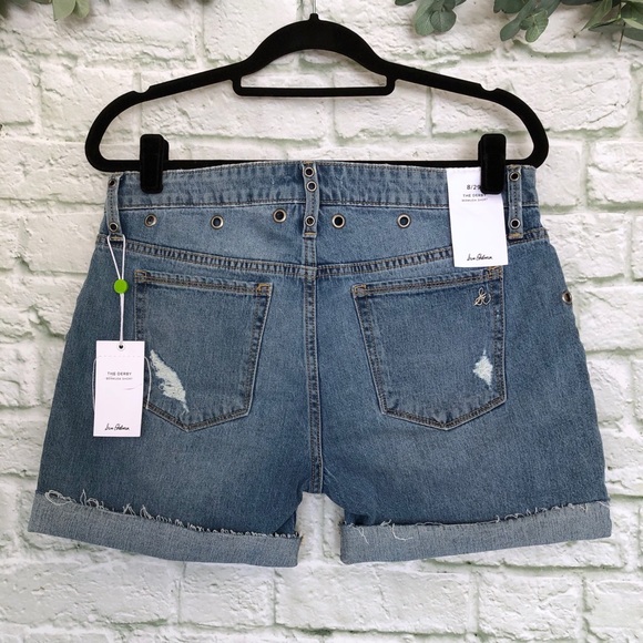 SAM EDELMAN The Derby Bermuda Denim Short Size 8 - Picture 3 of 8